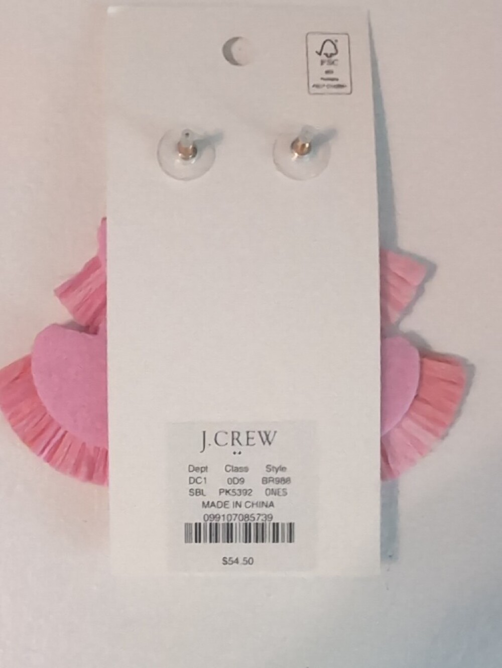 J. Crew Pink Beaded Fringe Drop Earrings - Picture 2 of 4